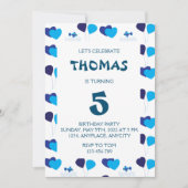 Blauwe ballonnen harten jongen kinderen Birthday p Kaart (Voorkant)