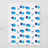 Blauwe ballonnen harten jongen kinderen Birthday p Kaart (Achterkant)