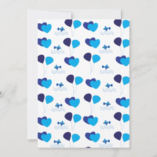 Blauwe ballonnen harten jongen kinderen Birthday p Kaart (Achterkant)