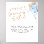 Blauwe ballonnen Hoe groot is het buikteken van ma Poster (Voorkant)