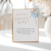 Blauwe ballonnen Hoe groot is het buikteken van ma Poster