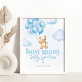 Blauwe ballonnen Hoeveel teddygrammen Poster