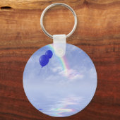 blauwe ballonnen in de regenboog sleutelhanger (Voorkant)