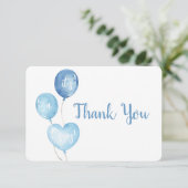 Blauwe ballonnen Jongen Dank je kaart (Staand voorkant)
