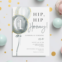 Blauwe ballonnen jongen eerste verjaardag