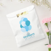 Blauwe ballonnen laten we elke verjaardag vieren bedankzakje (Gezegeld)