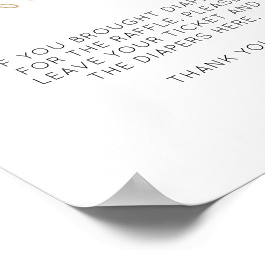 Blauwe ballonnen Luier Raffle Sign Poster (Hoek)