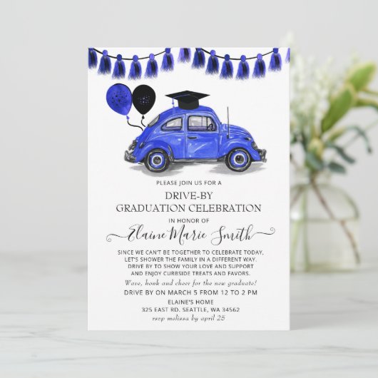  blauwe ballonnen op Afstuderen Kaart (Staand voorkant)