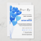 Blauwe ballonnen op Baby Kaart (Voorkant)