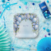 Blauwe ballonnen papier Bord (Feest)