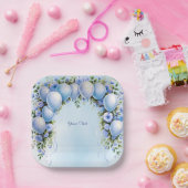 Blauwe ballonnen papier Bord (Feest)