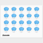 Blauwe Ballonnen Ronde Sticker (Vel)