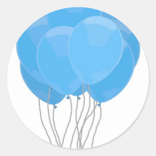 Blauwe Ballonnen Ronde Sticker