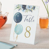 Blauwe ballonnen Tabelnummer voetteken Reclamebord Met Voetstuk (Insitu)