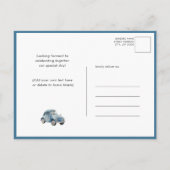 Blauwe ballonnen Teddy Bear Leuk Jongen Baby showe Uitnodiging Briefkaart (Achterkant)