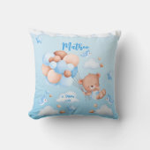 Blauwe ballonnen teddybeer in de wolken op de doua kussen (Voorkant)