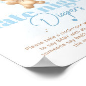 Blauwe ballonnen teddybeer Late nacht luiers Poster (Hoek)