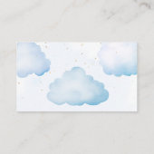 Blauwe ballonnen teddybeer luier loterij ticket informatiekaartje (Achterkant)