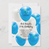 Blauwe ballonnen van Birthday Party Kaart (Voorkant)