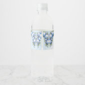 Blauwe ballonnen Waterfles Label Etiket (Achterkant)