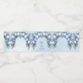 Blauwe ballonnen Waterfles Label Etiket (Enkel label)