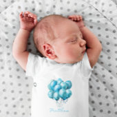 Blauwe Ballonnen Waterverf Jongen Baby Shower Romper