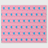 Blauwe ballonuitsteeksel cadeaupapier (Vlak)