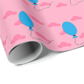 Blauwe ballonuitsteeksel cadeaupapier (Rol Hoek)