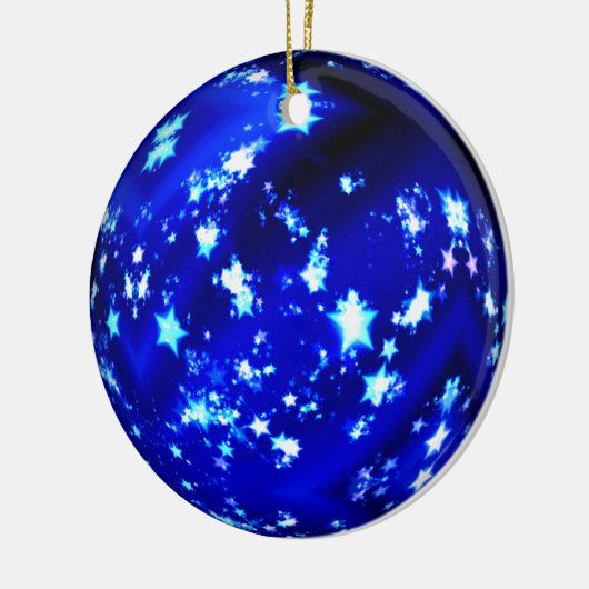 Blauwe balsterren keramisch ornament (Links)
