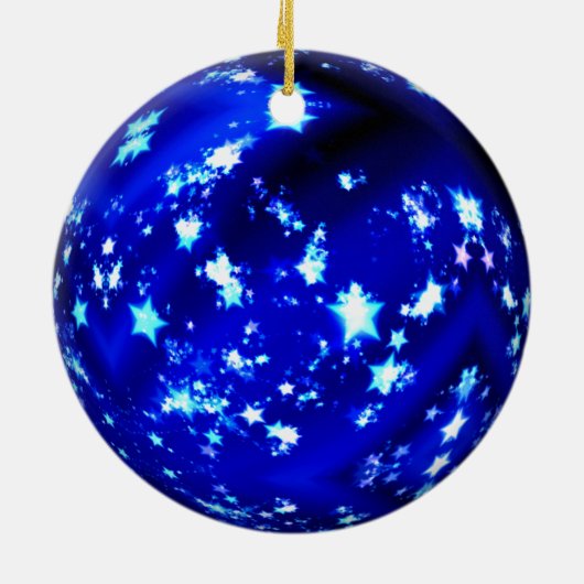 Blauwe balsterren keramisch ornament (Achterkant)