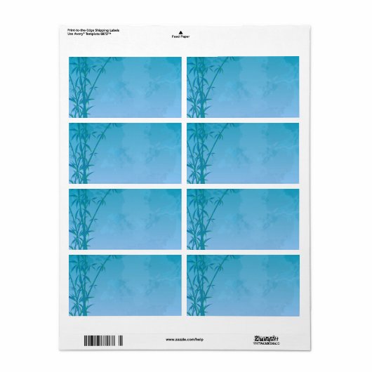 Blauwe bamboe etiket (Full Sheet)