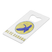 blauwe banaan creditkaart flessenopener (Voorkant Gekanteld)