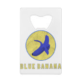 blauwe banaan creditkaart flessenopener (Achterkant)