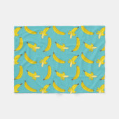 Blauwe banaan fleece deken (Voorkant (Horizontaal))