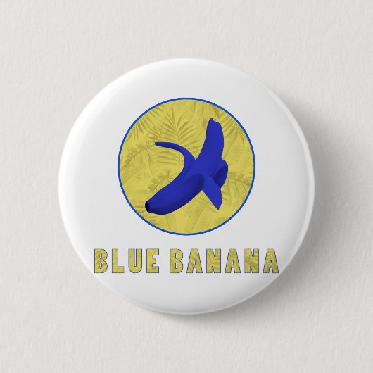 blauwe banaan ronde button 5,7 cm (Voorkant)