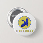 blauwe banaan ronde button 5,7 cm (Voorkant /achterkant)