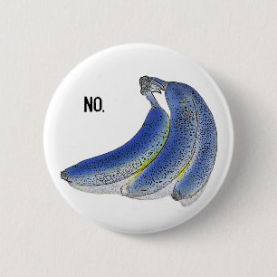 blauwe bananenknop ronde button 5,7 cm