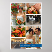 Blauwe band 6 multi-foto collage herinneringen poster (Voorkant)