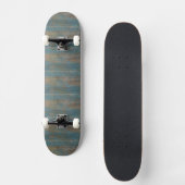 Blauwe band houtextuur skateboard (Voorkant)