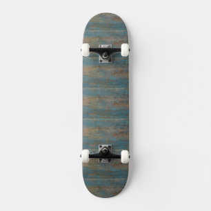 Blauwe band houtextuur skateboard