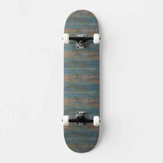 Blauwe band houtextuur skateboard (Voorkant)