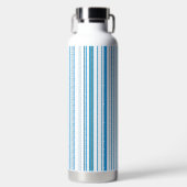 Blauwe band kleurenstreepjes waterfles (Voorkant)