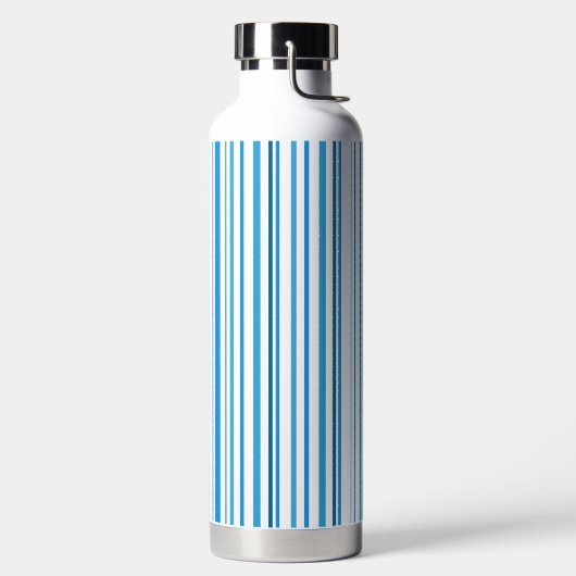 Blauwe band kleurenstreepjes waterfles (Links)