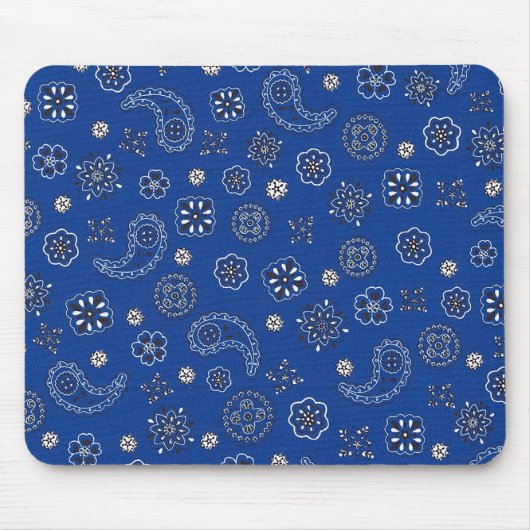 Blauwe Bandana Mousepad Muismat (Voorkant)