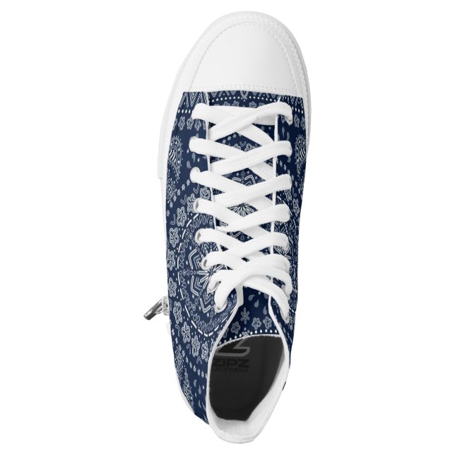 blauwe bandana Zipz High Top Shoes (Linkerschoen bovenkant)