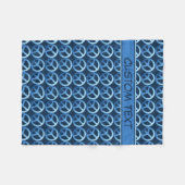 Blauwe banket voor vredes met aangepaste tekst fleece deken (Voorkant (Horizontaal))