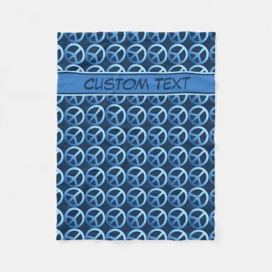 Blauwe banket voor vredes met aangepaste tekst fleece deken (Voorkant)