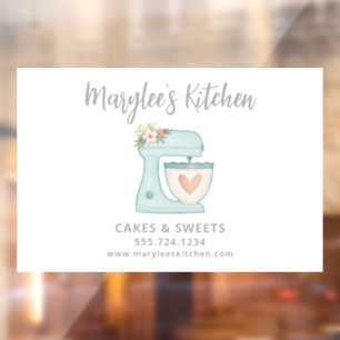 Blauwe banketbakkerij Chef Business Window Cling Raamsticker