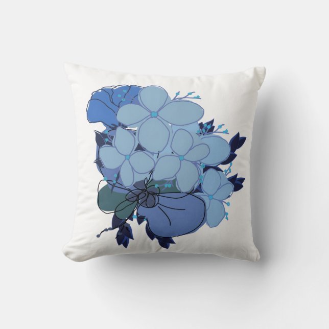 Blauwe bankkussen kussen (Voorkant)
