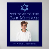 Blauwe Bar Mitzvah-foto Ster van David-feest Poster (Voorkant)